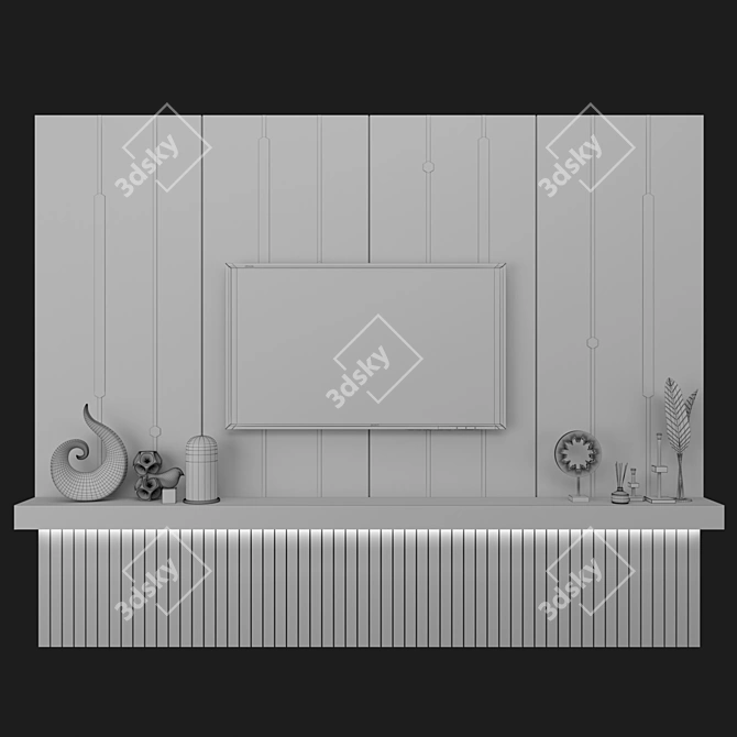 Modern TV Wall Unit 3D model image 5