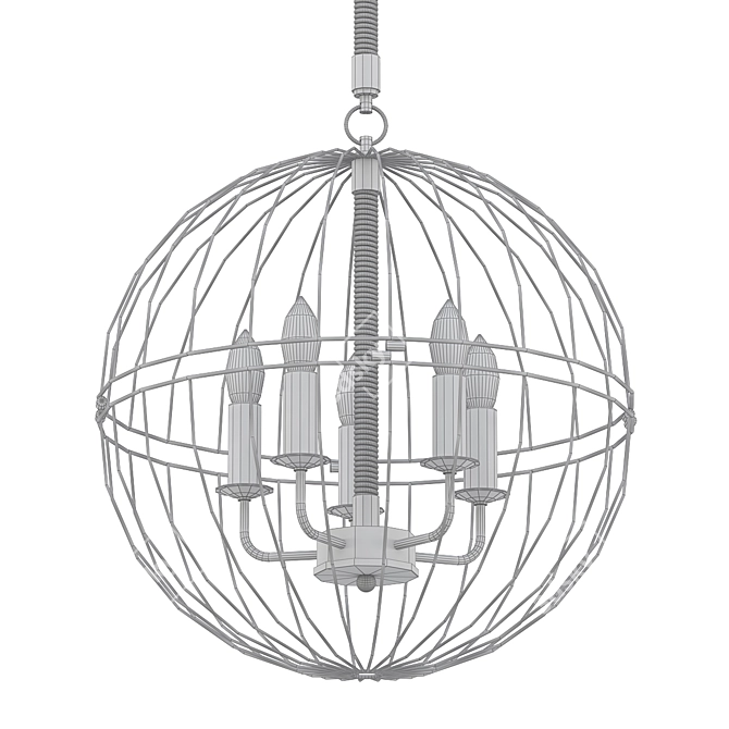 Industrial Rope Pendant Light 3D model image 2