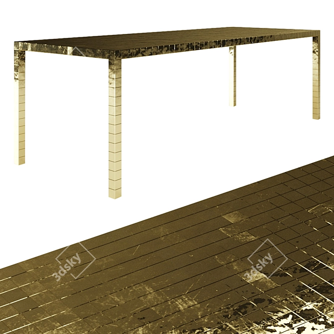 Alchemy Gold Dining Table. 3D model image 3