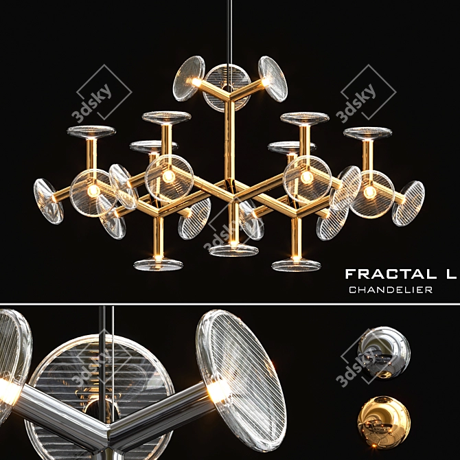 Fractal L Chandelier: Illuminating Beauty 3D model image 1