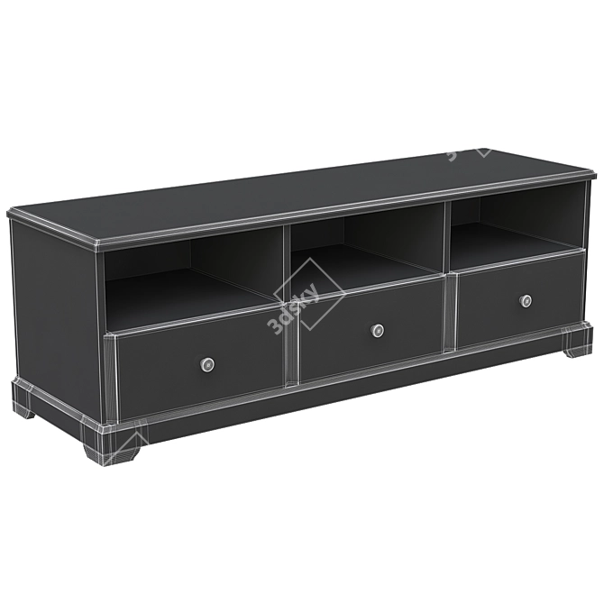 Classic White TV Stand 3D model image 2