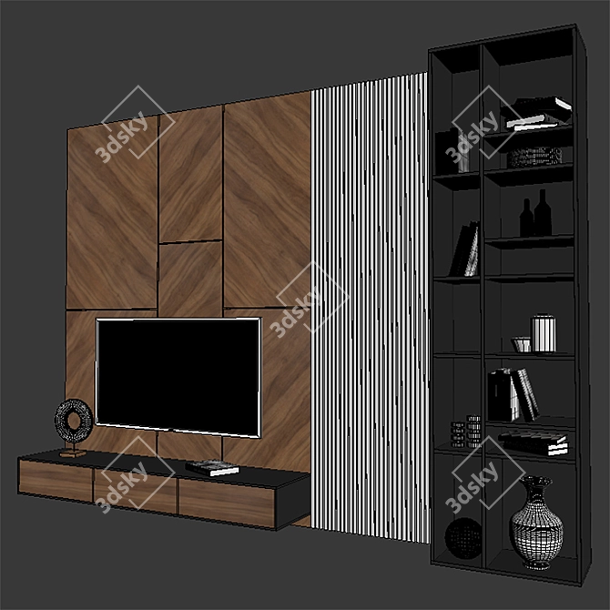 Sleek TV Stand for Modern Homes 3D model image 3
