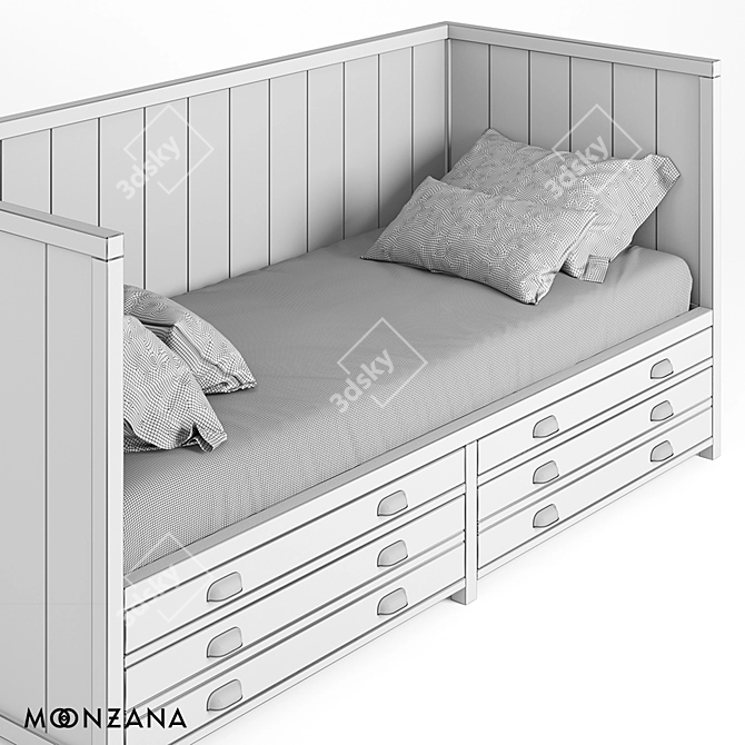 Printmaker Oak Couch - Moonzana 3D model image 3
