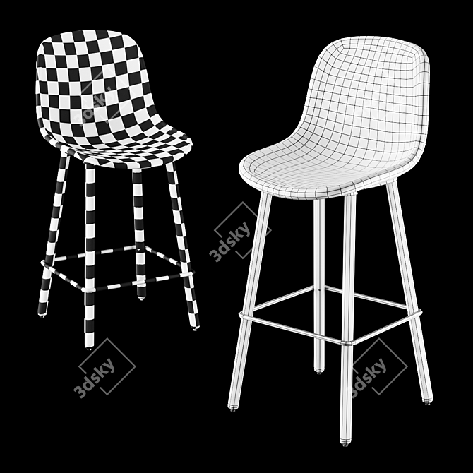 HAY NEU 12 Upholstered Bar Stool 3D model image 5