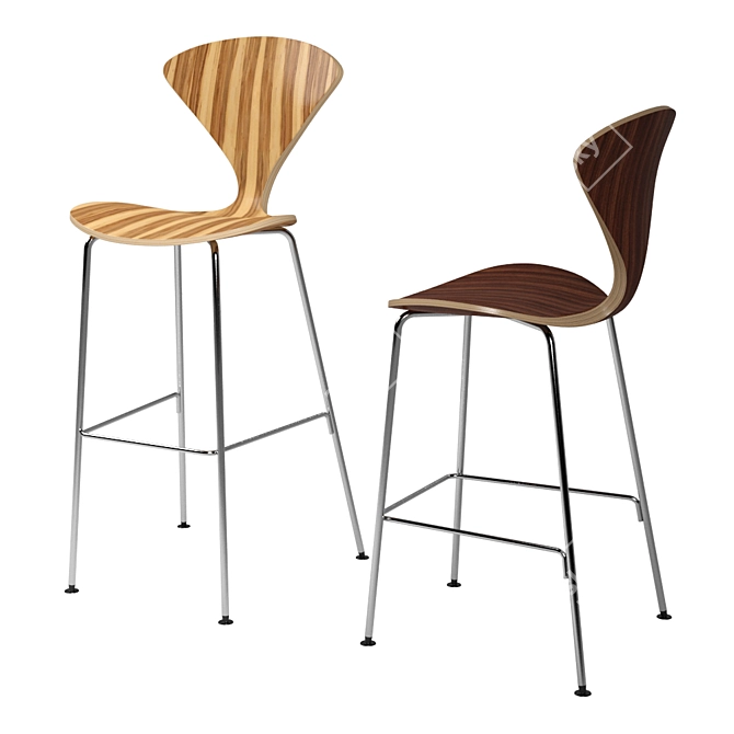 Cherner Metal Base Counter Stool 3D model image 1