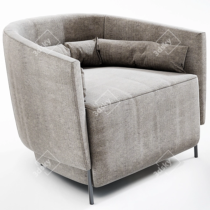 Elegant Oak Armchair Melodia 3D model image 1