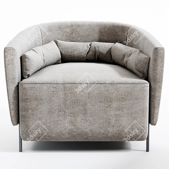 Elegant Oak Armchair Melodia 3D model image 2