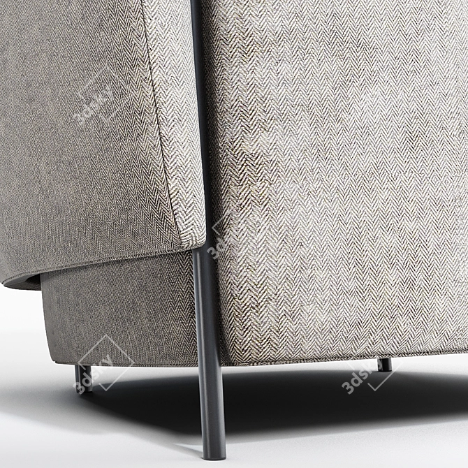 Elegant Oak Armchair Melodia 3D model image 4