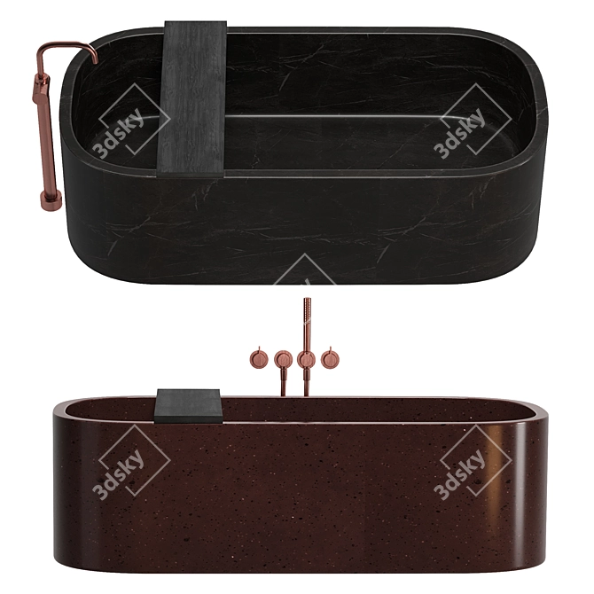 COCOON Bathtub Set: Luxury Design 3D model image 3