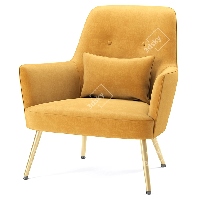 Sleek Glow Lounge Armchair 3D model image 1