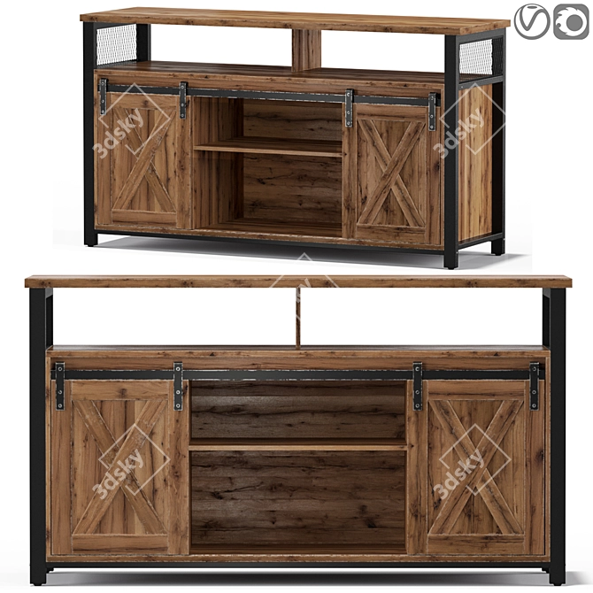 Modern Polygon TV Stand 3D model image 1
