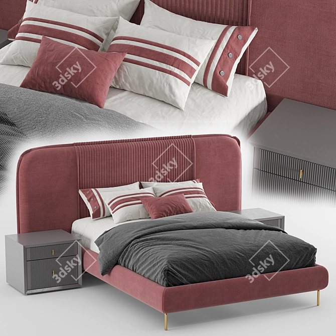 Luxury Queen-sized Astoria Bed 3D model image 1