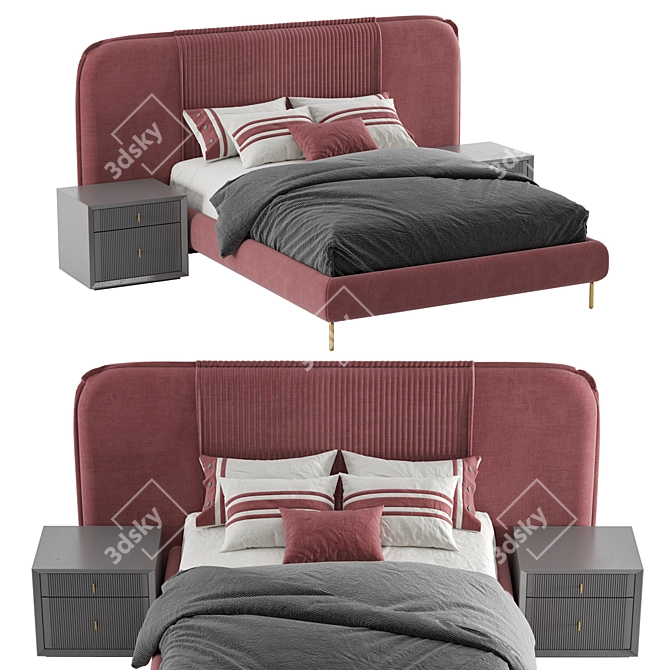 Luxury Queen-sized Astoria Bed 3D model image 6