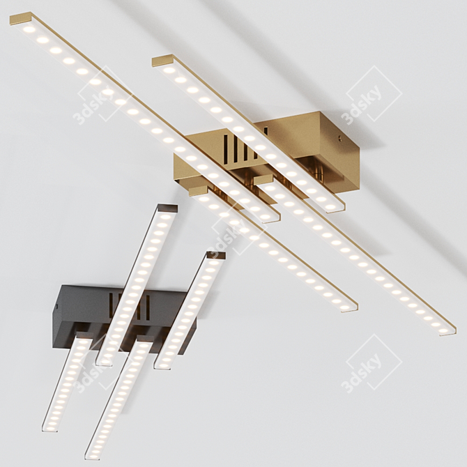 Sleek LED Chrome Ceiling Light 3D model image 1