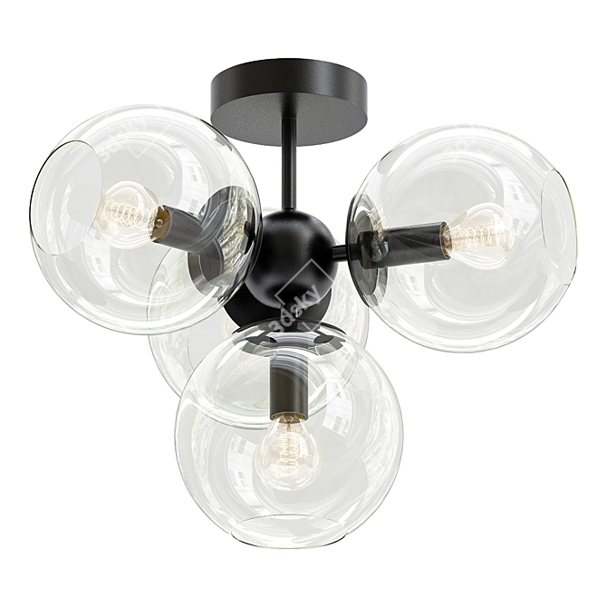 Elegant Schoppen 4-Light Chandelier 3D model image 1