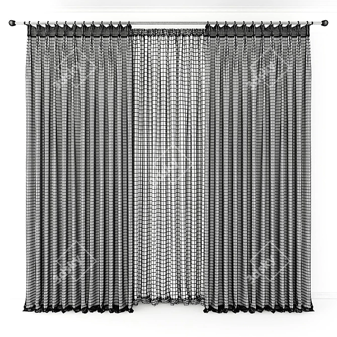 Elegant Drapery Set for Windows 3D model image 2