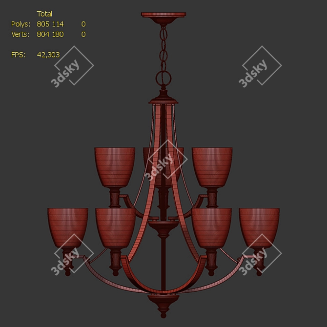 Hinkley Truman Chandelier 3D model image 2