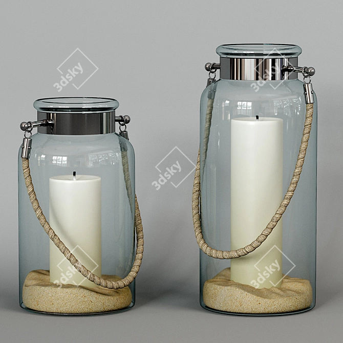 Elegant Jar Candle 3D model image 1
