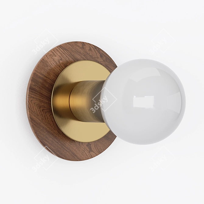 Aureole Brass Wall Sconce: Elegant Illuminated Statement 3D model image 2