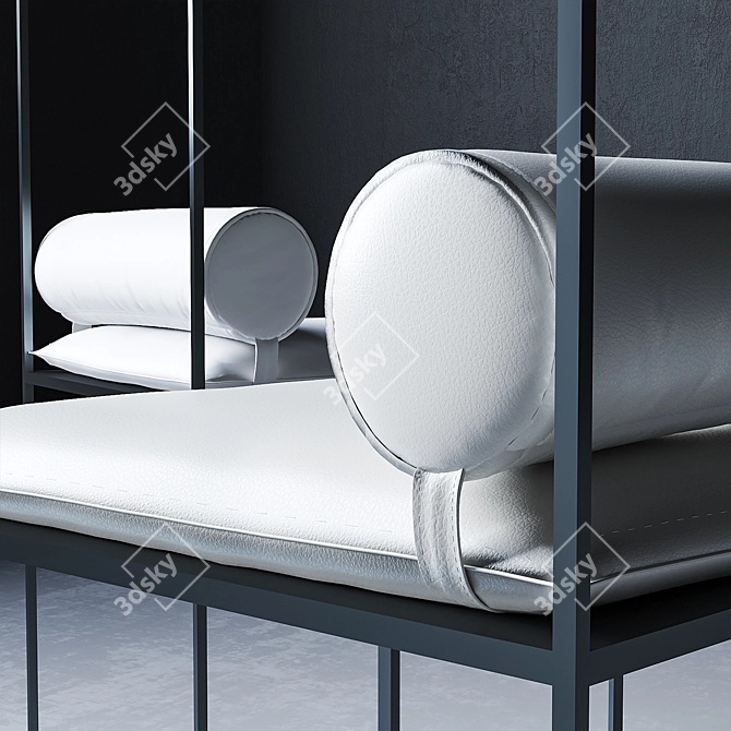 Modern High-Back Stool 3D model image 3