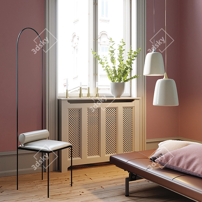 Modern High-Back Stool 3D model image 8