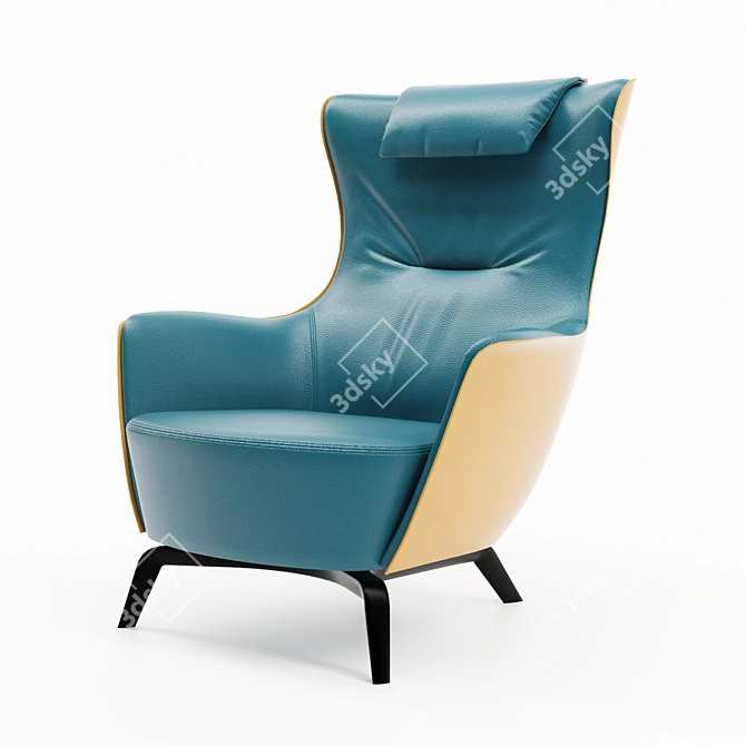 Elegant Mamy Blue Armchair 3D model image 1