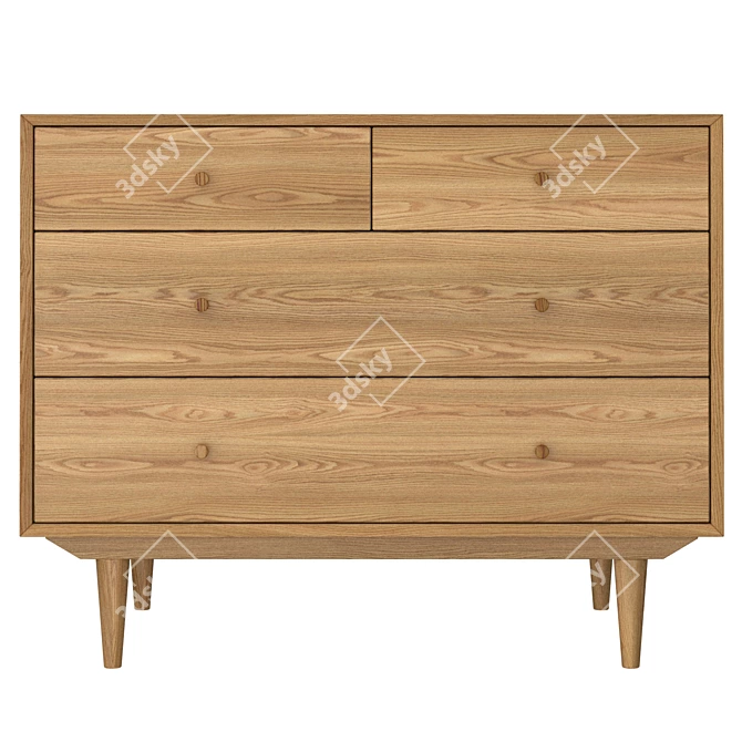 Vintage Quilda Chest of Drawers 3D model image 2