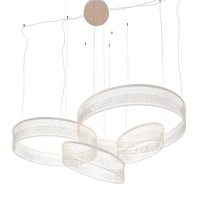 Elegant Venezia Pendant Chandelier 3D model image 2