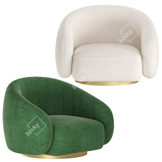 Elegant Swivel Chair Brice by Eichholtz 3D model image 3