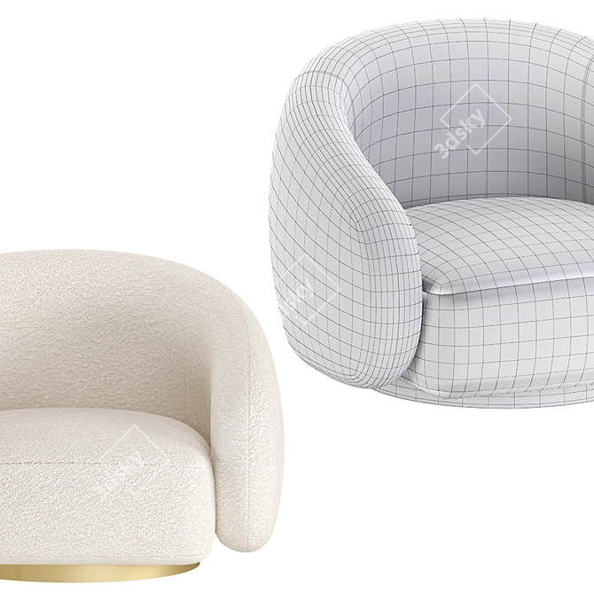 Elegant Swivel Chair Brice by Eichholtz 3D model image 5