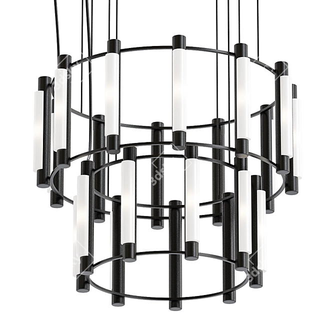 Industrial Luxe Chandelier Pipeline 3D model image 1