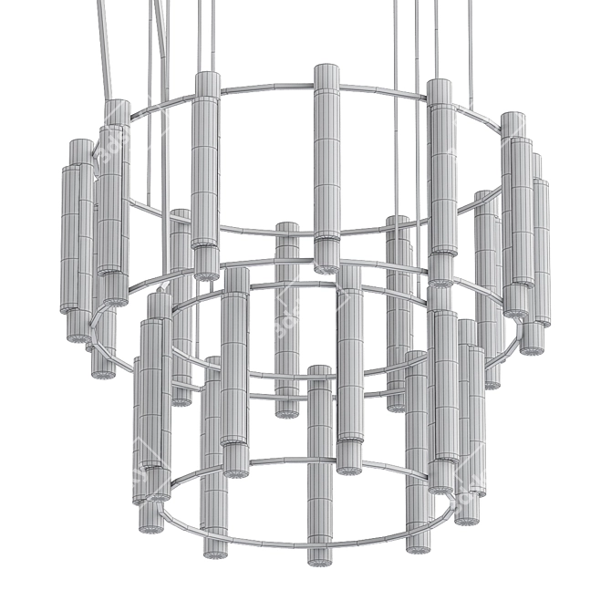 Industrial Luxe Chandelier Pipeline 3D model image 2
