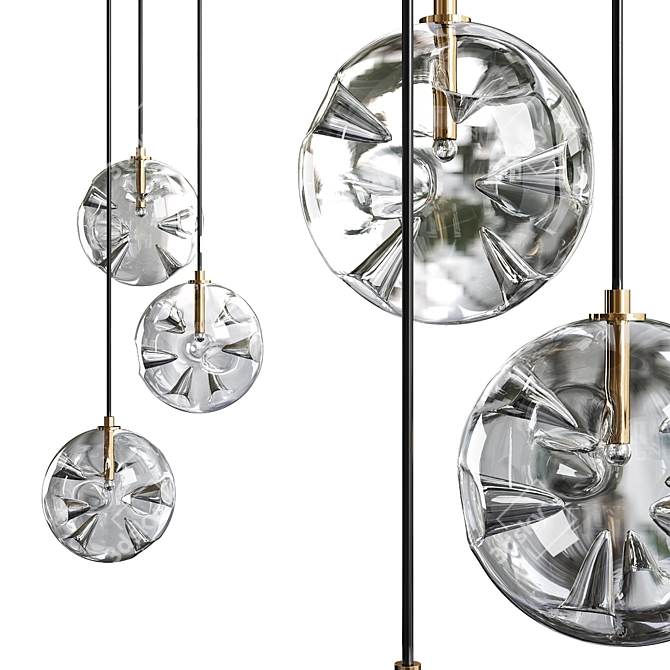 Fiery Chandelier Blaze 3D model image 1