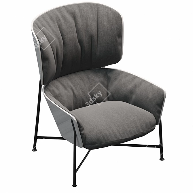 Elegant High-Back Armchair CARISTO SP01 3D model image 1