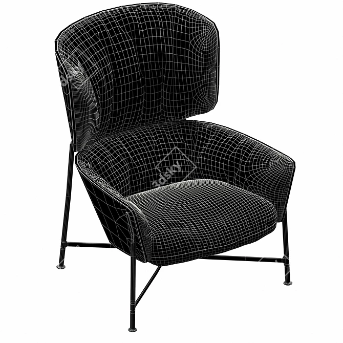 Elegant High-Back Armchair CARISTO SP01 3D model image 2