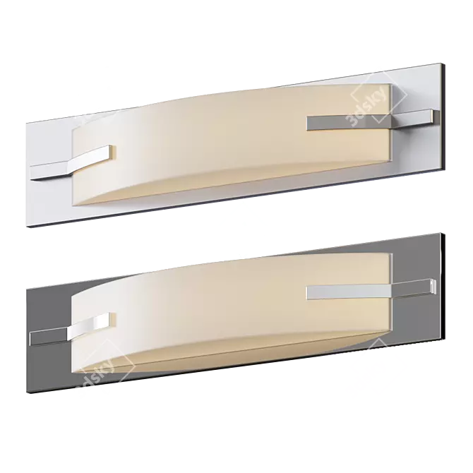 Sleek Nickel Bathroom Wall Sconce 3D model image 1