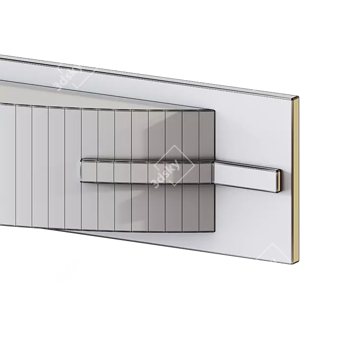 Sleek Nickel Bathroom Wall Sconce 3D model image 3
