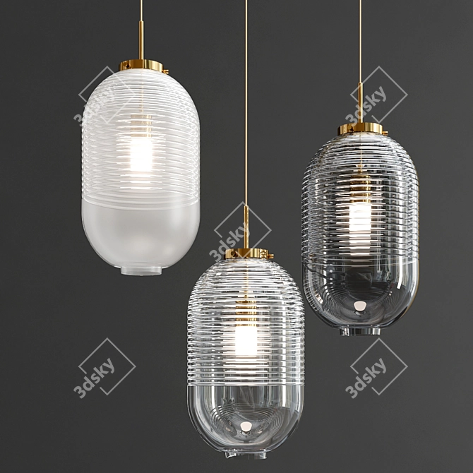 Sleek Glass Lantern: Bomma's Illuminating Creation 3D model image 1