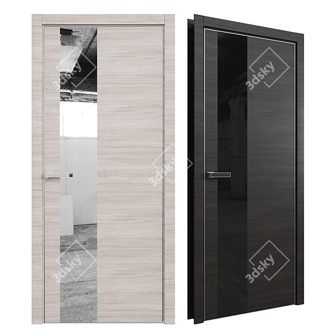 Profil 5Z Interior Door with Lotus Handle 3D model image 1