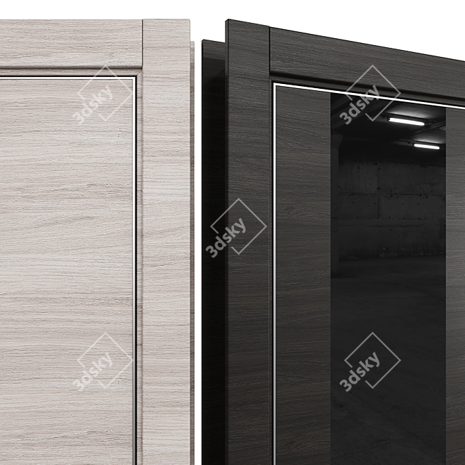 Profil 5Z Interior Door with Lotus Handle 3D model image 2