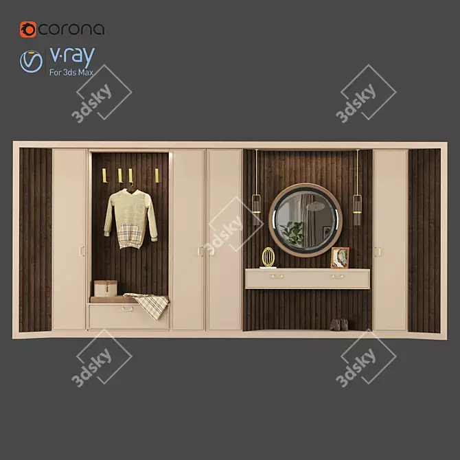 Modern Hallway Interior Design 3D model image 1