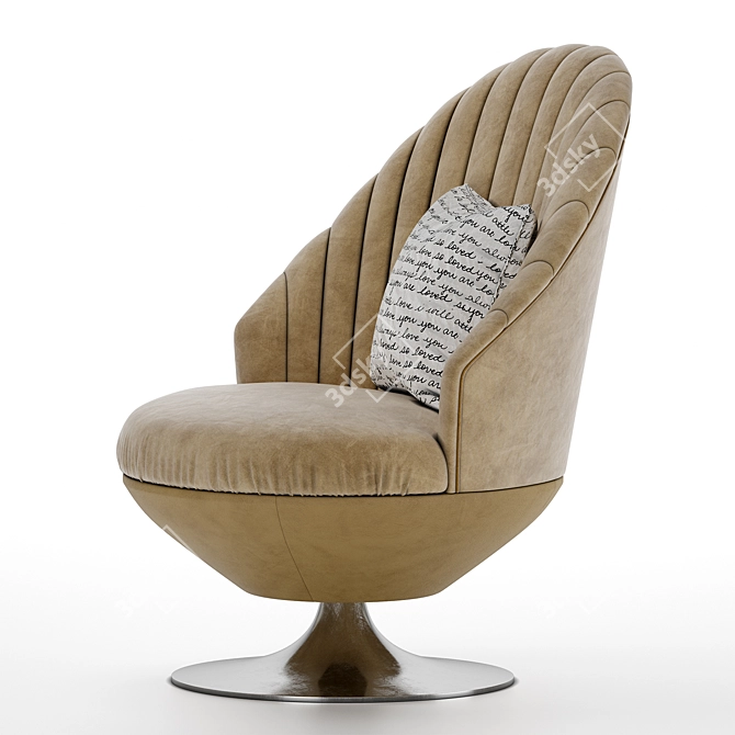 Elegant Kelyfos Swivel Chair 3D model image 2