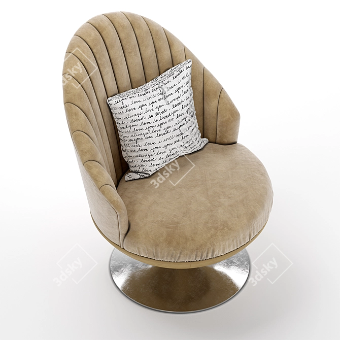 Elegant Kelyfos Swivel Chair 3D model image 4