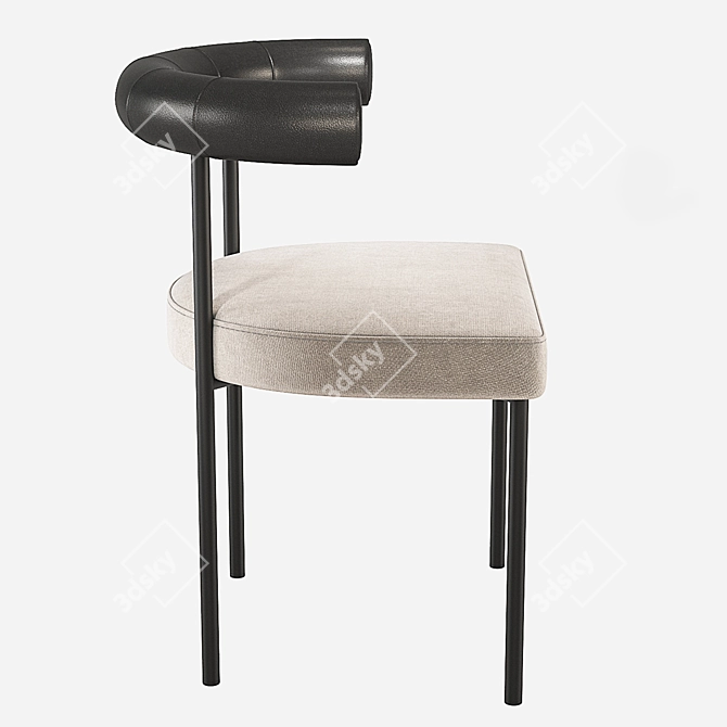 Kashmir Chair: Elegant Leather Comfort 3D model image 3