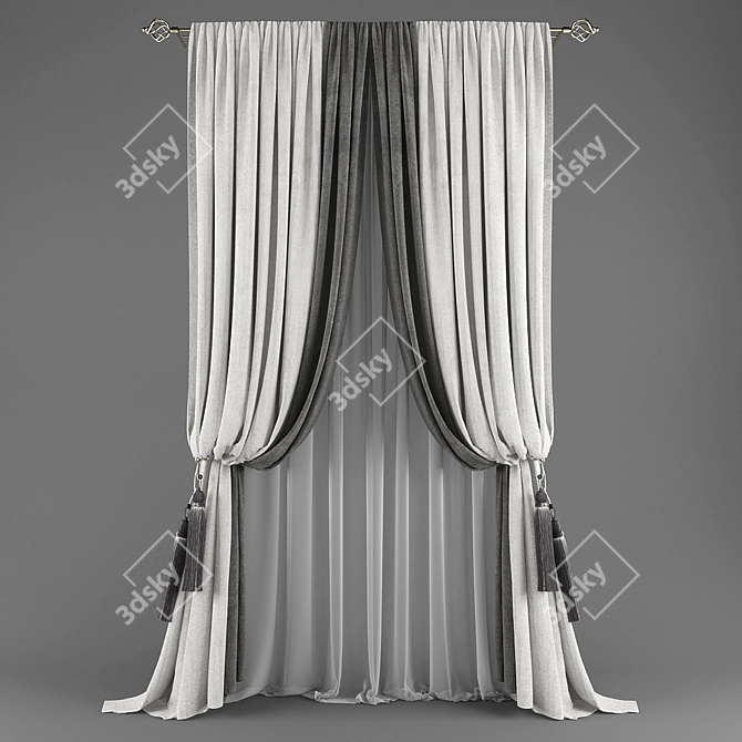 Elegant Polys Curtains 3D model image 3