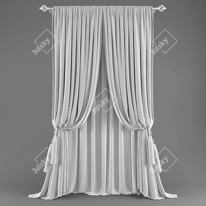 Elegant Polys Curtains 3D model image 4