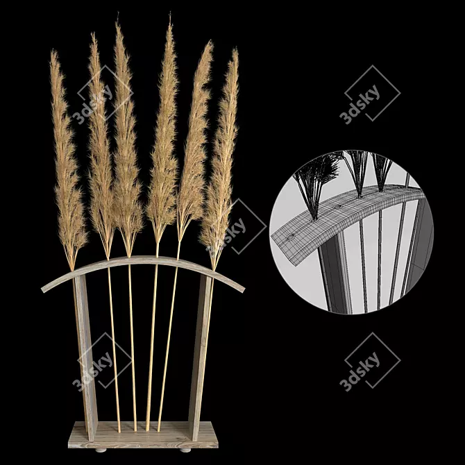 Elegant Pampas Stand: 6 Varieties 3D model image 2