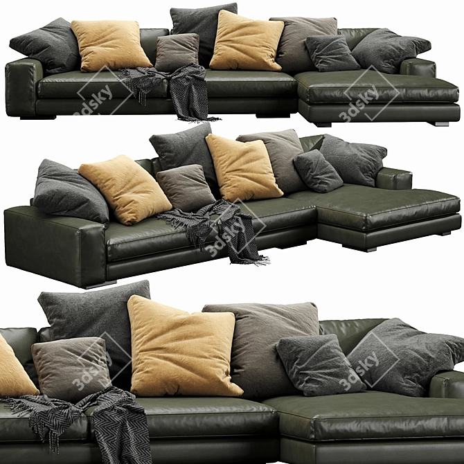Luxurious Verzelloni Holden Leather Chaise 3D model image 2