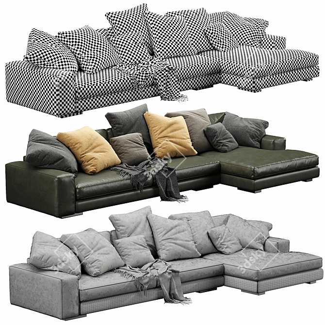Luxurious Verzelloni Holden Leather Chaise 3D model image 3
