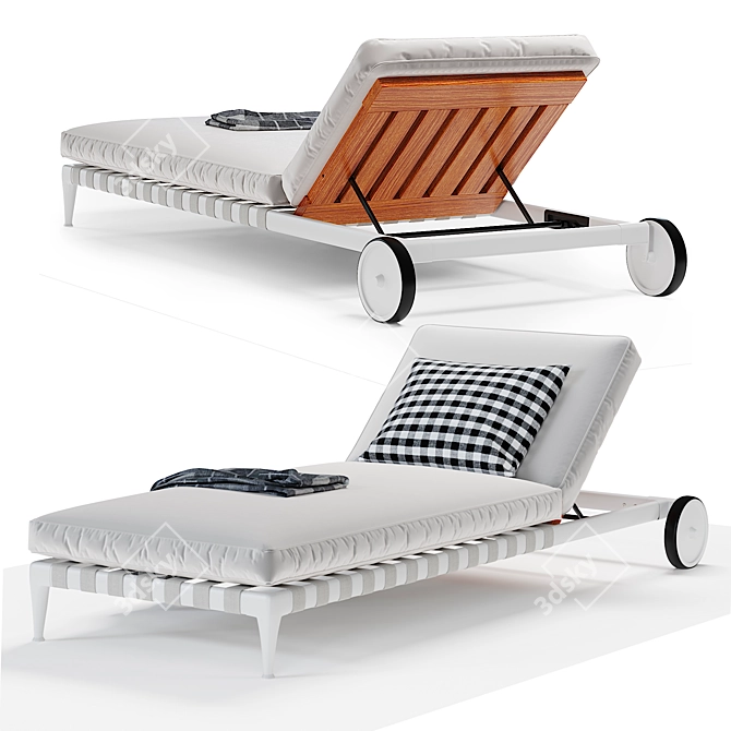 Luxury Atlantic Flexform Sun Lounger 3D model image 3